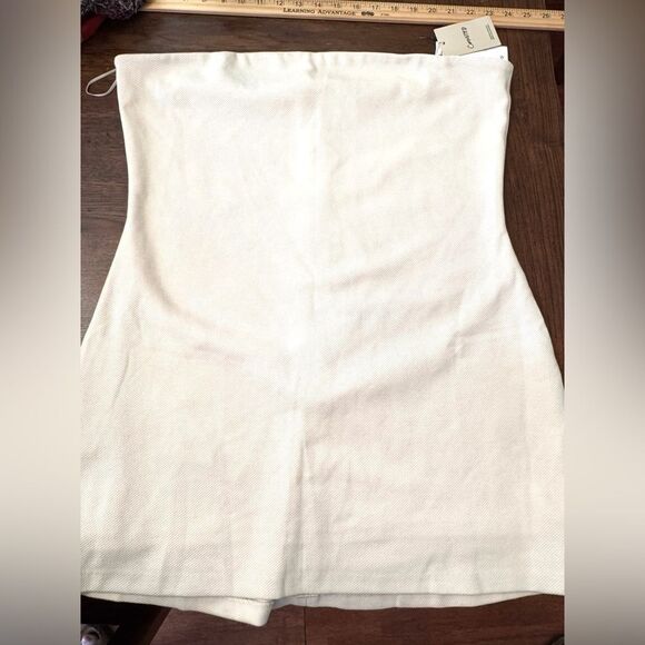 NWT Mango White Strapless Pencil Mini Dress Sz US 12 Beige Fitted Club Summer - Picture 1 of 13